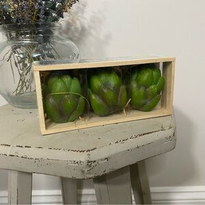 Handcrafted Artichoke Wax Candles, Set of 3 in Sealed Crate